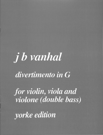 Divertimento in g major for violin, viola and violone (double bass) score and parts