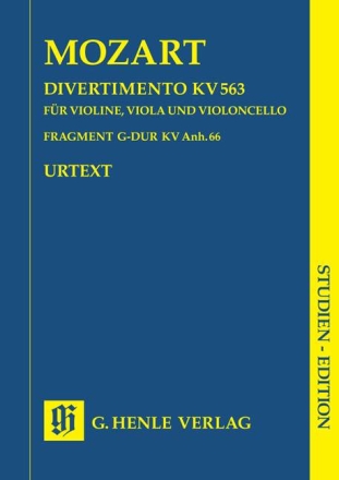 Divertimento KV563 und Fragment G-Dur KVanh.66 f�r Streichtrio Studienpartitur
