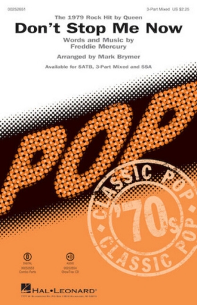 Don't stop me now for 3-part mixed chorus and piano chorus Score