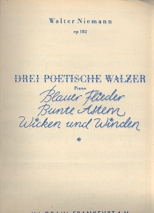 Drei poetische Walzer op.182 f�r Klavier