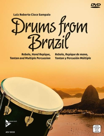 Drums from Brazil (+DVD) for drum (rebolo/hand repique/tan tan/multiple percussion) (en/sp)