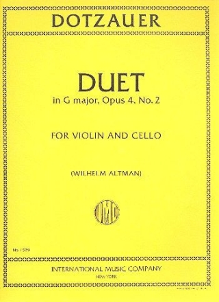 Duet G major op.4,2 for violin and cello ALTMANN, ED