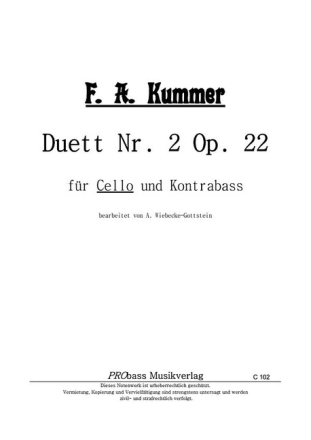 Duett Nr. 2 op. 22 f�r Cello und Kontrabass Stimmen