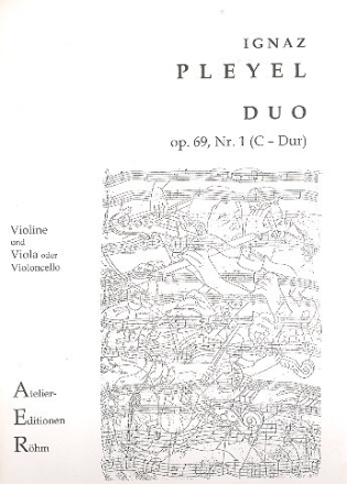 Duo C-Dur op.69,1 f�r Violine und Viola (Violoncello) Stimmen
