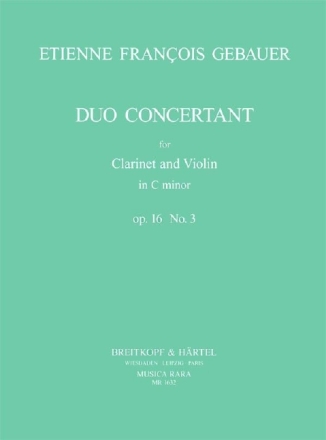 Duo concertant op.16,3 f�r Klarinette und Violine Spielpartitur