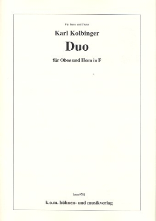 Duo f�r Oboe und Horn in F 2 Partituren