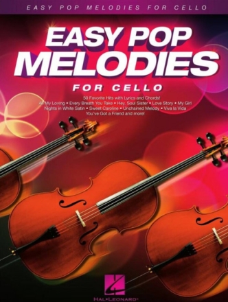 Easy Pop Melodies for violoncello (with lyrics and chords)