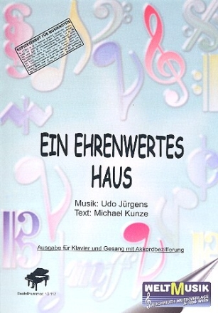 Ein ehrenwertes Haus f�r Gesang und Klavier Einzelausgabe