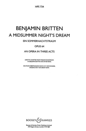 Ein Sommernachtstraum op. 64 HPS 734  Studienpartitur