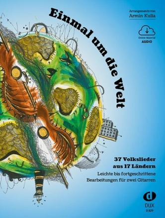 Einmal um die Welt (+Online-Audio) f�r 2 Gitarren (leicht bis fortgeschritten)