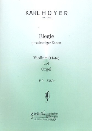 Elegie f�r Violine (Fl�te) und Orgel