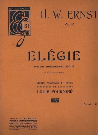 El�gie op.10 f�r Violine und Klavier