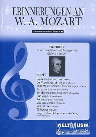 Erinnerungen an W.A. Mozart Potpourri f�r Klavier / Akkordeon