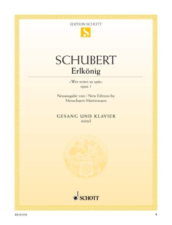 Erlk�nig op. 1 D 328 f�r mittlere Singstimme und Klavier