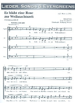 Es bl�ht eine Rose zur Weihnachtszeit f�r gem Chor und Klavier Chorpartitur (dt)