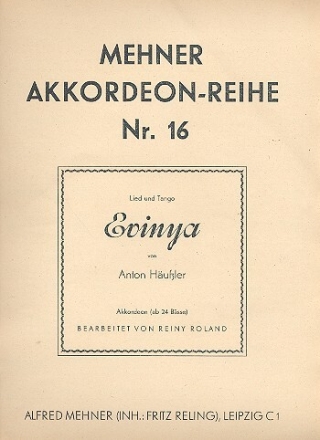 Evinya Lied und Tango f�r Akkordeon
