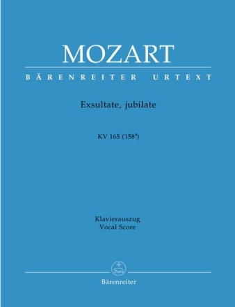 Exsultate jubilate KV165 f�r Sopran und Orchester Klavierauszug