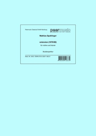 extension (1979/80) f�r Violine und Klavier Studienpartitur