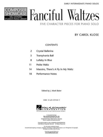 Fanciful Waltzes for piano (intermediate