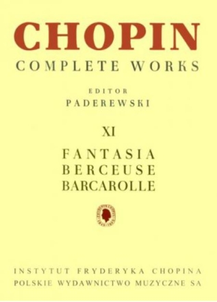 Fantasia Berceuse Barcarolle for piano Complete works vol.11