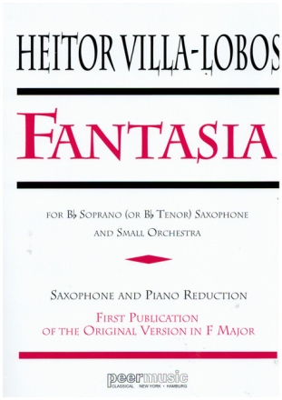 Fantasia in F Major for saxophone (S/T) and small orchestra for saxophone and piano