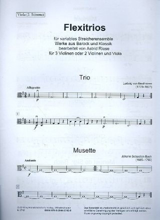 Flexitrios f�r 3 Violinen (1. Lage) 3. Stimme im Bratschenschl�ssel