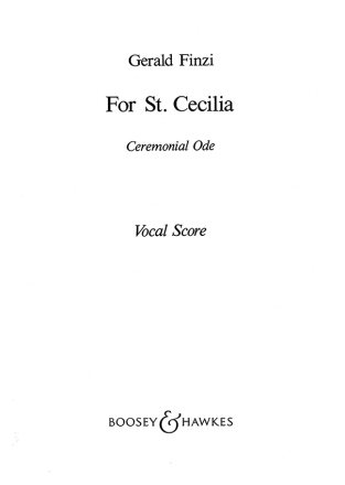 For St Cecilia op. 30 f�r Tenor, gemischter Chor (SATB) und Orchester Klavierauszug