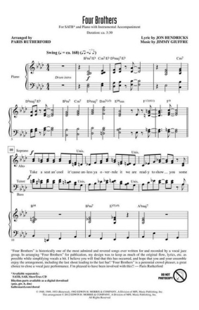 Four Brothers for mixed choir and piano choral score