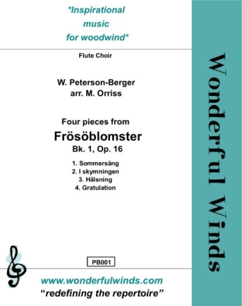 Four pieces from Fr�s�blomster Bk.1, op.16 for flute choir score and parts