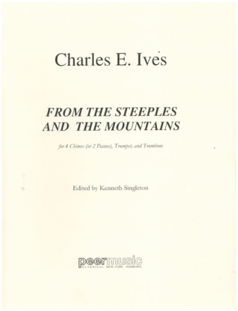 From the Steeples and the Mountains for 4 chimes (or 2 pianos), trumpet and trombone score