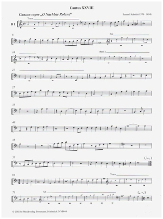 F�nfstimmige Instrumentals�tze f�r 5 Blockfl�ten (SSATB) 4. Stimme (Tenor)