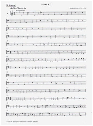 F�nfstimmige Instrumentals�tze f�r 5 Blockfl�ten (SSATB) 5. Stimme (Bass)