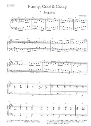 Funny cool & crazy f�r Streicher-Ensemble (Klavier, Gitarre und Percussion ad lib) Klavier
