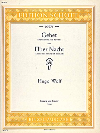 Gebet / �ber Nacht f�r hohe Singstimme und Klavier