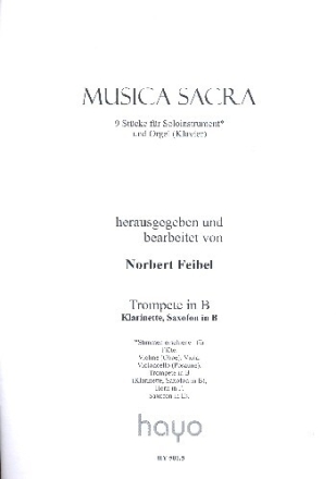Geistliche Werke zu verschiedenen Anl�ssen f�r Soloinstrument und Klavier (Orgel), Trompete (Saxophon in B)