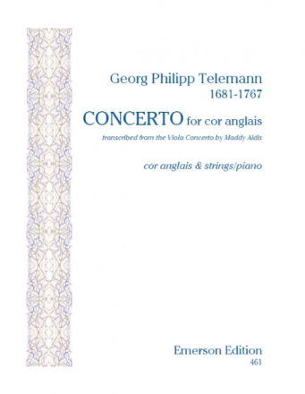 Georg Philipp Telemann, Concerto For Cor Anglais [Oboe] and Piano Buch + Einzelstimme