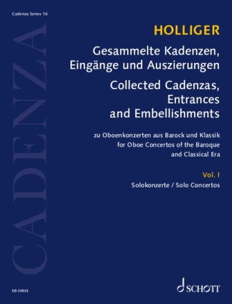 Gesammelte Kadenzen, Eing�nge und Auszierungen Band 16,1 f�r Oboe solo