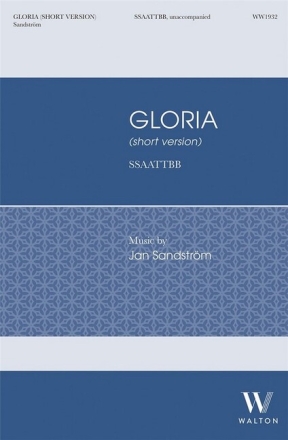 Gloria (short version) for mixed choir (SSAATTBB) a cappella choral score