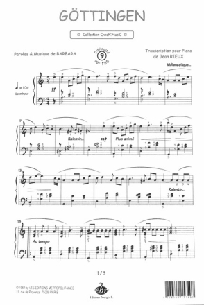 G�ttingen: pour piano