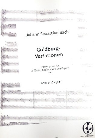 Goldberg-Variationen BWV988 f�r 2 Oboen, Englischhorn und Fagott Partitur und Stimmen