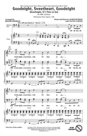 Goodnight, Sweetheart, Goodnight for male choir (TBB) and piano choral score