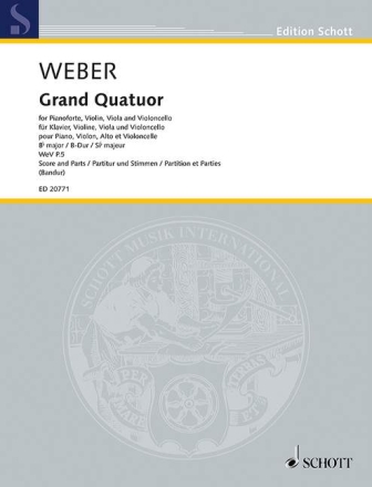 Grand Quatuor B-Dur WeV P.5 f�r Violine, Viola, Violoncello und Klavier Partitur und Stimmen