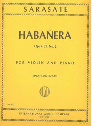 Habanera op.21,2 for violin and piano