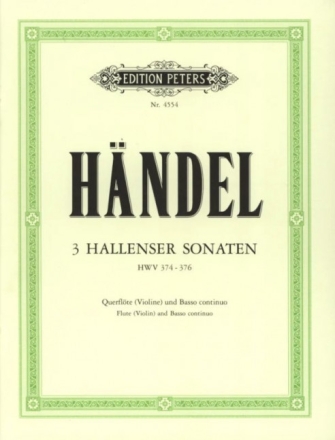 Hallenser Sonaten f�r Fl�te und Bc Stimmen