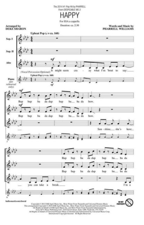 Happy for female choir (SSA) a cappella choral score