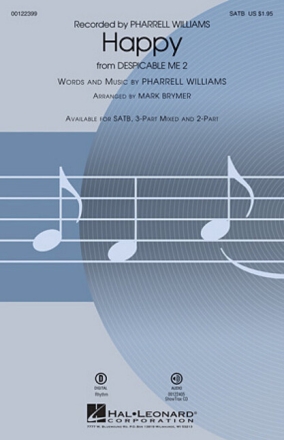 Happy from 'Despicable Me 2' for 2-part choir and piano choral score