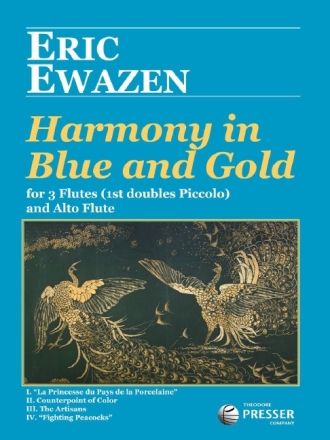 Harmony in Blue and Gold for 3 flutes (1st doubles Piccolo) and alto flute score and parts