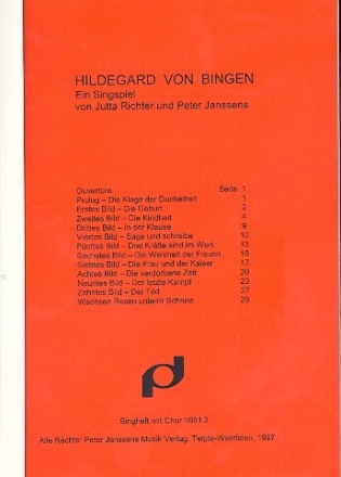 Hildegard von Bingen f�r Soli, gem Chor und Instrumente Chorpartitur