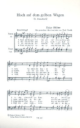 Hoch auf dem gelben Wagen f�r gem Chor Partitur