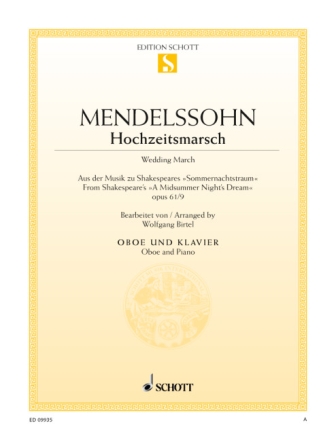 Hochzeitsmarsch op. 61/9 f�r Oboe und Klavier